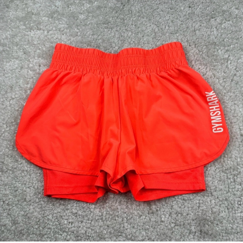 Gymshark Women's Pulse Mid Rise Shorts - in Coral - Picture 6 of 7